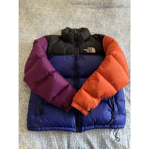The North Face Mens Retro 700 Down Nuptse Puffer Multicolor Jacket Size L - Picture 1 of 5